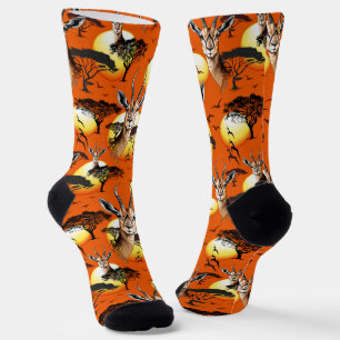 Gazelle African Antelope Wild Animal Socken