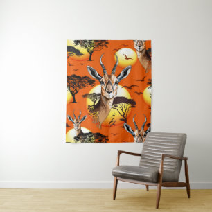 Gazelle African Antelope Wild Animal Wandteppich