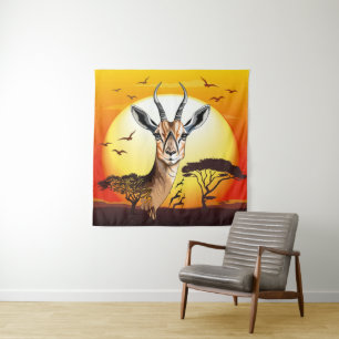 Gazelle African Antelope Wild Animal Wandteppich