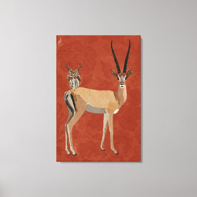 GAZELLE & ANTLER OWL LEINWANDDRUCK (Vorderseite)