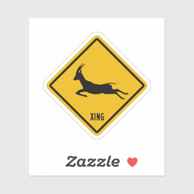 Gazelle Crossing Sign, Gazelle Xing Aufkleber (Blatt)