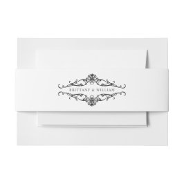 [GAZELLE] Elegante Schwarz-Weiß-Monochrome Hochzei Einladungsbanderole