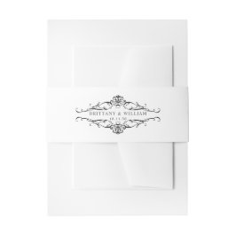 [GAZELLE] Elegante Schwarz-Weiß-Monochrome Hochzei Einladungsbanderole