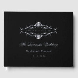 [GAZELLE] Elegante Schwarz-Weiß-Monochrome Hochzei Gästebuch