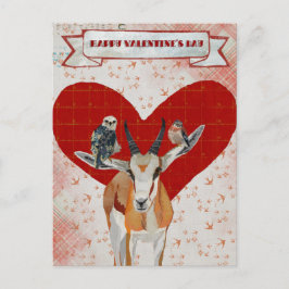 GAZELLE & FEATHERS VALENTINE'S Postcard Feiertagspostkarte