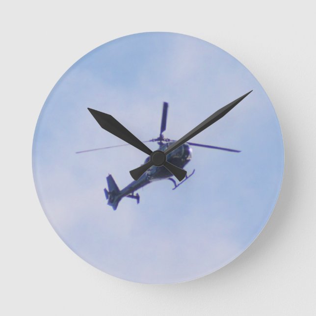 Gazelle Helicopter Runde Wanduhr (Vorderseite)