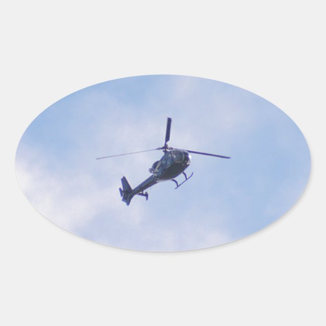 Gazelle-Hubschrauber Ovaler Aufkleber (Vorderseite)
