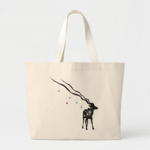 Gazelle mit Stern-großer Taschen-Tasche Jumbo Stoffbeutel