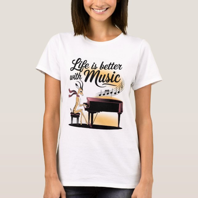 gazelle piano T-Shirt (Vorderseite)