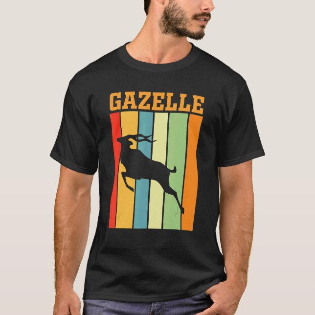 Gazelle Shadow Silhouette in Retro-Farben T-Shirt (Vorderseite)