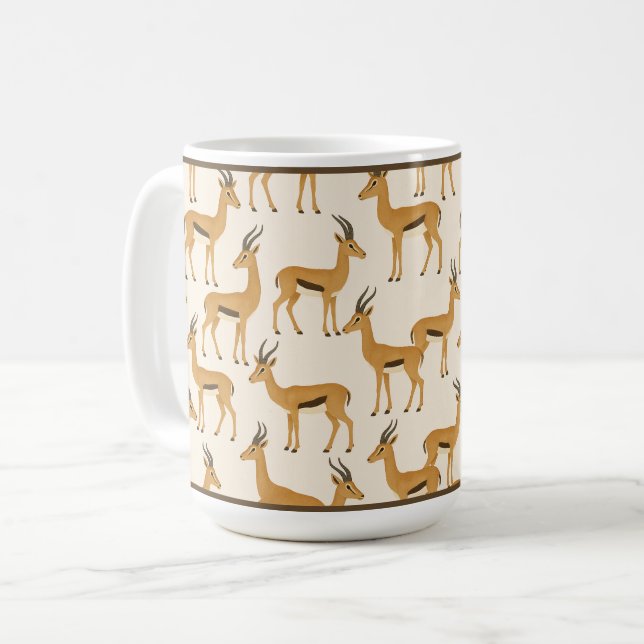 "GAZELLEN-DRUCK" - 15 OZ. KAFFEETASSE (Vorderseite Links)