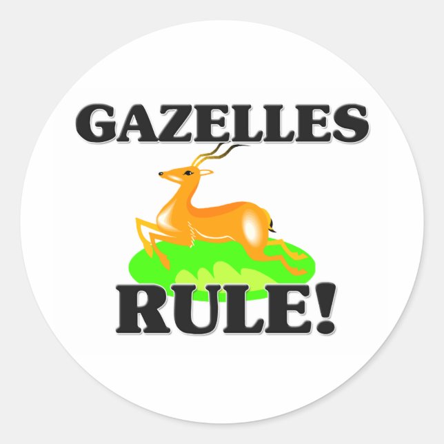 GAZELLES Regel! Runder Aufkleber (Vorderseite)