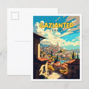 Gaziantep Türkei Vintage-Reiseillustration Postkarte