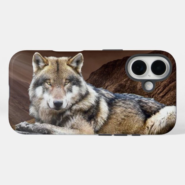 Gazing Wolf Apple iPhone 16 Fall Case-Mate iPhone Hülle (Rückseite (Horizontal))