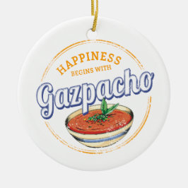 Gazpacho Soup Retro Cook Vintag Gourmet Spanien Keramik Ornament