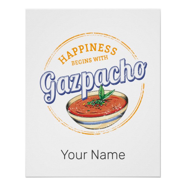 Gazpacho Soup Retro Cook Vintag Gourmet Spanien Poster (Vorderseite)