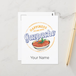Gazpacho Soup Retro Cook Vintag Gourmet Spanien Postkarte