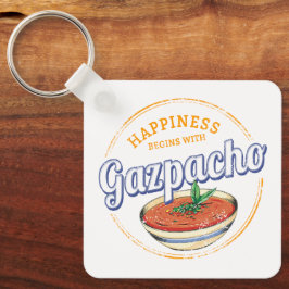 Gazpacho Soup Retro Cook Vintag Gourmet Spanien Schlüsselanhänger