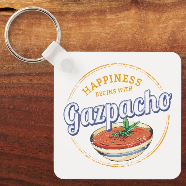 Gazpacho Soup Retro Cook Vintag Gourmet Spanien Schlüsselanhänger (Vorderseite)