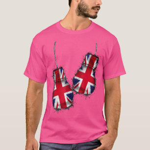 Gb Boxing Boxer Fans Flag Flag Fight Gloves Britis T-Shirt