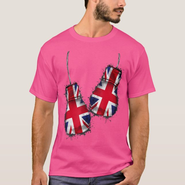 Gb Boxing Boxer Fans Flag Flag Fight Gloves Britis T-Shirt (Vorderseite)