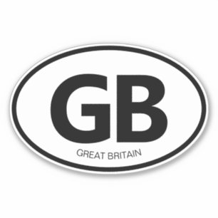 GB Ländercode oval Vinyl Aufkleber für Pkw