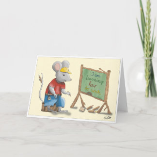 GB School enrollment card, lovingly hand-drawn boy Karte