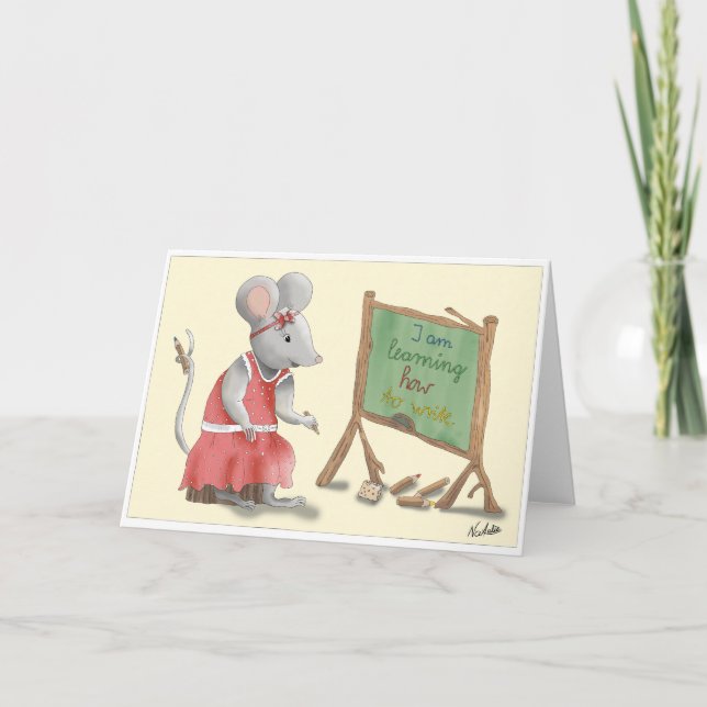 GB School enrollment card, lovingly hand-drawn gir Karte (Vorderseite)