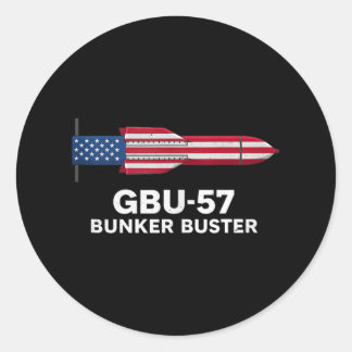 Gbu-57 Bunker Buster American Flag 4th Of July Tan Runder Aufkleber