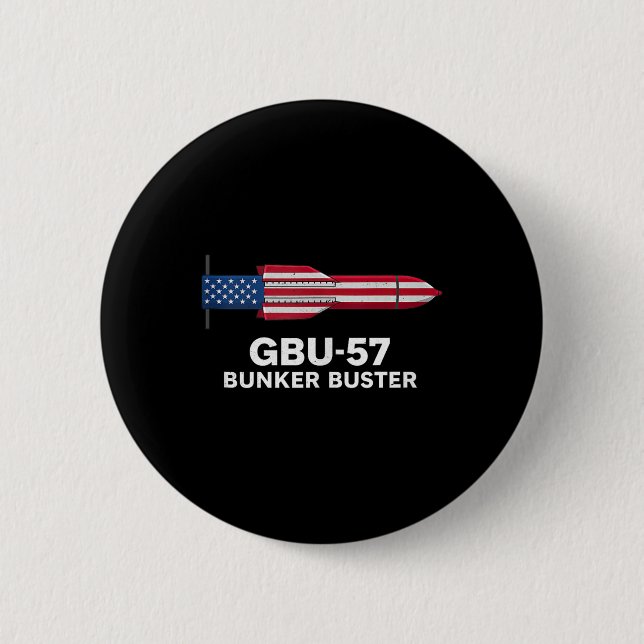 Gbu-57 Bunker Buster Amerikanische Flagge 4. Juli  Button (Vorderseite)