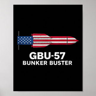 Gbu-57 Bunker Buster Amerikanische Flagge 4. Juli  Poster