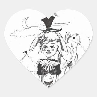 "G'bye My Clown" Herz-Aufkleber