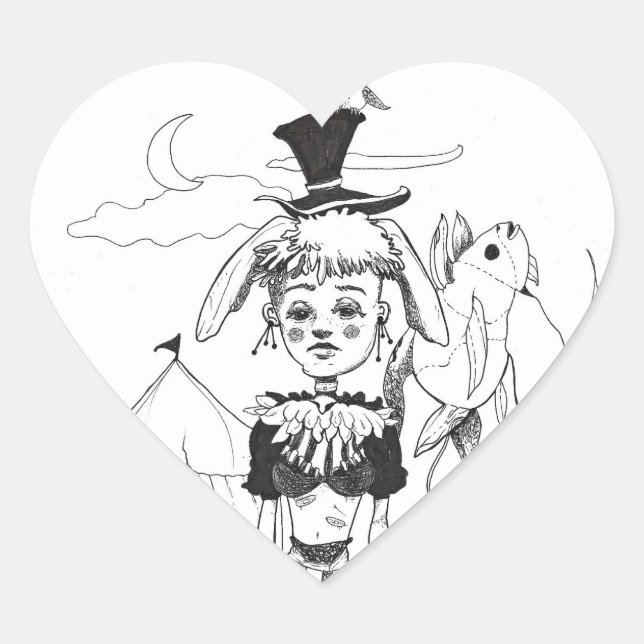 "G'bye My Clown" Herz-Aufkleber (Vorderseite)