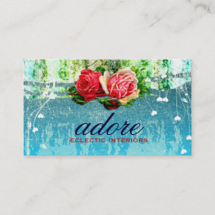 GC Adore in Rosen Vintage Türkis Blau Visitenkarte