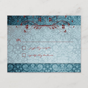 GC Bejeweled Türkis & Rot RSVP Karte