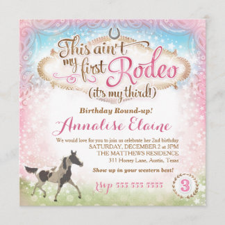GC Dies ist nicht mein erster Rodeo 3. Geburtstag Einladung