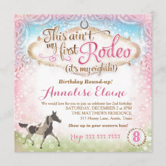 GC Dies ist nicht mein erster Rodeo 8. Geburtstag Einladung