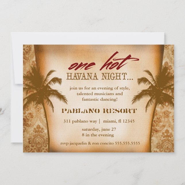 GC eine heiße Havanna-Nacht Einladung (Vorderseite)