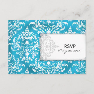 GC | Erika Vintag Türkise Damask UAWG RSVP Karte