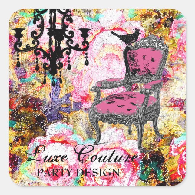 GC Fabulous French Shabby Rose Quadratischer Aufkleber (Vorderseite)