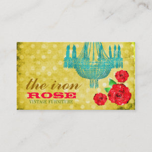 GC Gelbe Vintage-Rosen Punkte Visitenkarte