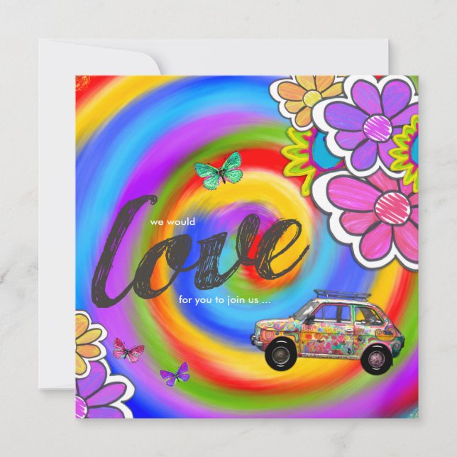 GC Hippy-Gefärbte Krawatte Einladung 2 (Vorderseite)