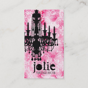 GC Jolie Chandelier Weiß Rosa Damast Visitenkarte