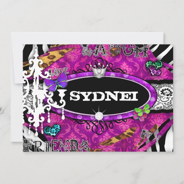 GC | Miss Fun n 'Extravagant Stuff Ultimate Pink Einladung (Vorderseite)