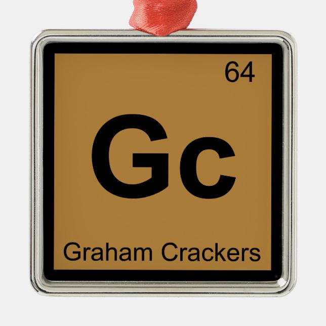 Gc - Periodischer Tisch für Graham Crackers Chemie Ornament Aus Metall (Vorne)