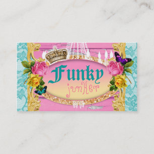 GC Pink Funky Junker Gebrauchtwaren Dekor Visitenkarte