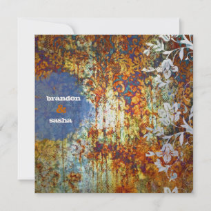 GC  Rustikaler Damast  Blume Einladung