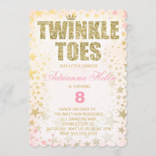 GC Scalloped Glitzer Twinkle Toes Dancer Einladung