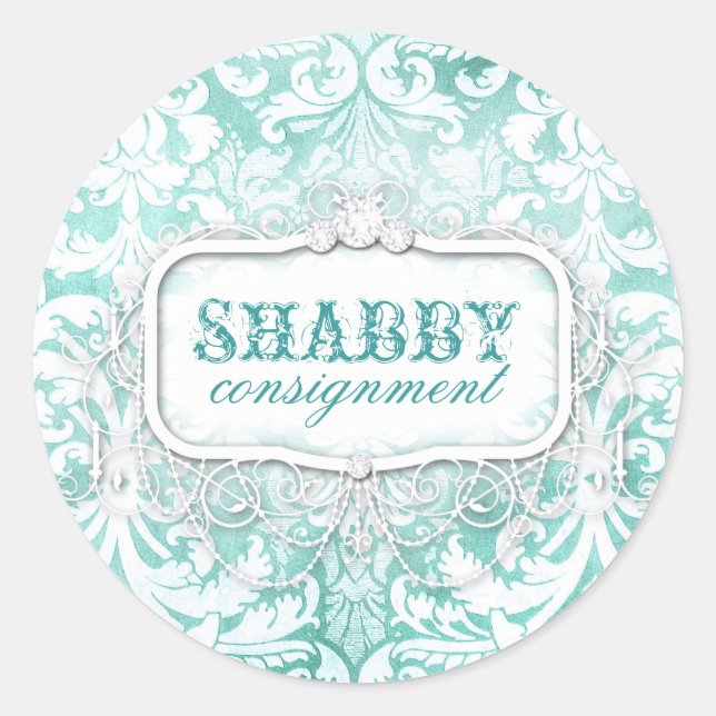 GC Shabby Vintag Türkis Sticker (Vorderseite)