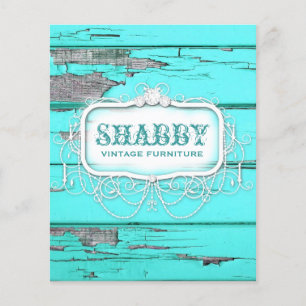 GC Shabby Vintag Wood Aqua Flyer